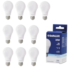 Kit 10 Lâmpadas Led LED 10W 12V 6.500K E27 AL10062 - Empalux