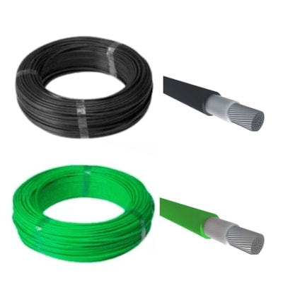 Kit 10 Metros de Cabo Flexível 750V 6mm Preto e Verde