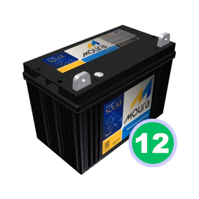 Kit 12 Baterias Estacionarias Moura 111Ah 12V (antiga 105Ah) - 12MS111