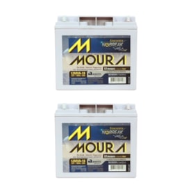 Kit 2 Bateria Estacionária VRLA 18Ah 12V Moura Nobreak - 12MVA-18