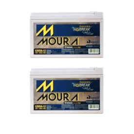 Kit 2 Baterias Estacionária VRLA 12Ah 12V Moura Nobreak - 12MVA-12