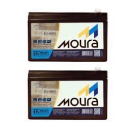 Kit 2 Baterias Estacionária VRLA 9Ah 12V Moura Nobreak - 12MVA-9