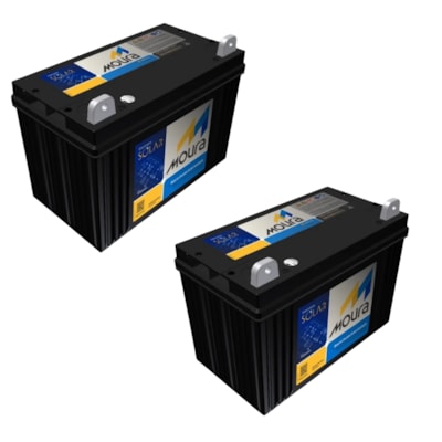 Kit 2 Baterias Estacionarias Moura 111Ah 12V (antiga 105Ah) - 12MS111