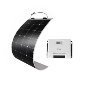 KIT 2 PAINÉIS SOLARES 250W FLEXÍVEIS E CONTROLADOR DE CARGA MPPT 40A