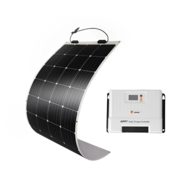 KIT 2 PAINÉIS SOLARES 250W FLEXÍVEIS E CONTROLADOR DE CARGA MPPT 40A