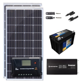 Kit 2 Painel Solar 150W com Controlador PWM 30A 12V