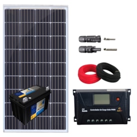 Kit 2 Painel Solar 150W para Caminhão com Baterias em 24V