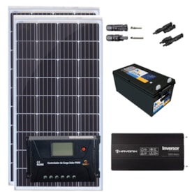 Kit 2 Painel Solar 155W com Controlador PWM 30A 12V