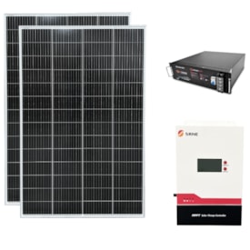 Kit 2 Painel Solar 280W com Controlador 60A e Bateria 48V