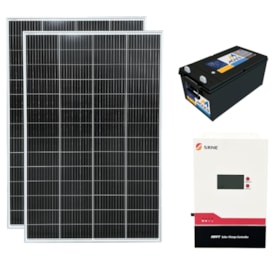 Kit 2 Painel Solar 280W Com Controlador MPPT 60A e Bateria Moura 234Ah 48V