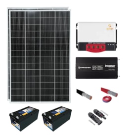 Kit 2 Painel Solar 280W Inversor Hayonik 127V Bateria Moura
