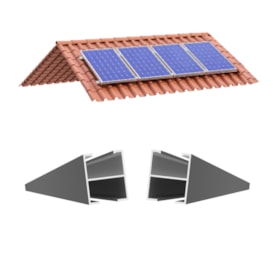 Kit 2 Perfis de Alumínio 4 Módulos 230W a 650W Perfix Solar