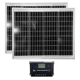 Kit 2 Placas 30W P/ Caminhão 24V Controlador PWM 30A
