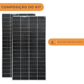 Segunda imagem do produto Kit 2 Placas 340W Monocristalino RenePV