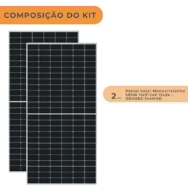 Segunda imagem do produto Kit 2 Placas 585W Monocristalino Bifacial OSDA - ODA585-144MHD