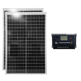 Kit 2 Placas 60W P/ Caminhão 24V Controlador PWM 30A