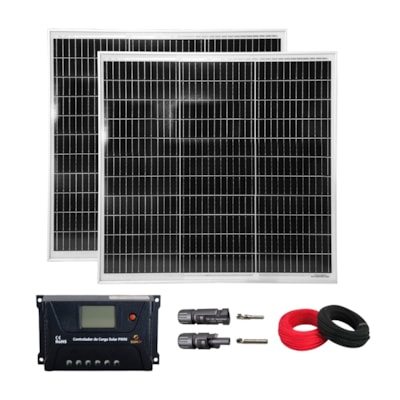 Kit 2 Placas 80W Para Caminhão 24V Controlador 30A MC4 Cabos