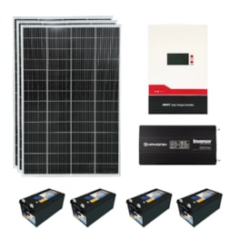 Kit 3 Painel Solar 280W Inversor Hayonik 127V Bateria Moura