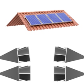 Kit 4 Perfis de Alumínio H 2400mm Para Telhado Pratic Lite - Romagnole