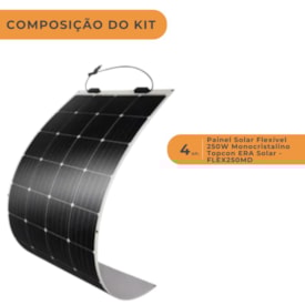 Segunda imagem do produto Kit 4 Placas Flexível 250W Monocristalino Topcon ERA Solar - FLEX250MD
                                            