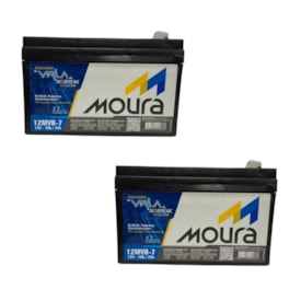 Kit 5 Baterias Estacionária VRLA 7Ah 12V Moura Nobreak - 12MVA-7