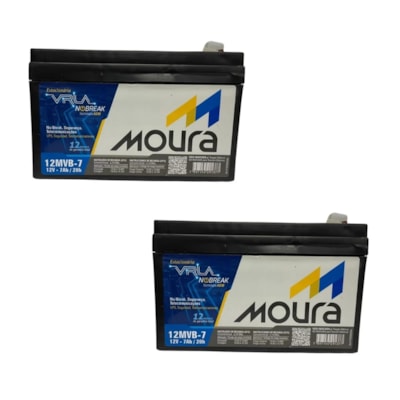Kit 5 Baterias Estacionária VRLA 7Ah 12V Moura Nobreak - 12MVA-7