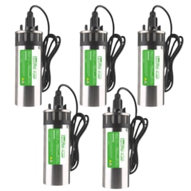 Kit 5 Bombas Solar Submersa 150 a 390L/hora até 70MCA 24V Indflo