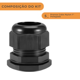 Segunda imagem do produto Kit 5 Prensa Cabo Nylon 1