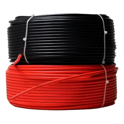 Kit 50 Metros Cabos Vermelho e Preto Ligação Placas Solares 6mm