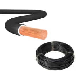 Kit 50 Metros de Cabo Flexível 750V 6mm Preto