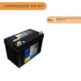 Segunda imagem do produto Kit 54 Baterias Estacionarias Moura 111Ah 12V (antiga 105Ah) - 12MS111