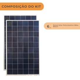 Segunda imagem do produto Kit 6 Placa Solar 280W Resun - RS6C-280P