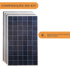Segunda imagem do produto Kit 8 unidades de Painel Solar 340W Policristalino Half-Cell ZnShine