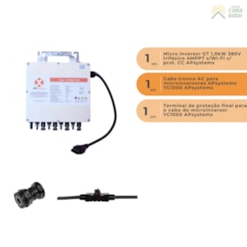 Segunda imagem do produto Kit APsystems YC1000 Trifásico 1kW + Cabo Tronco + End Cap
                                            
                                            