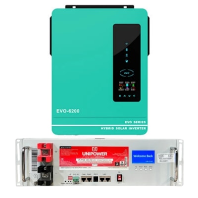 Kit Backup Anern EVO 6,2kW 48/220V com Bateria Solar Litio 100Ah Unipower