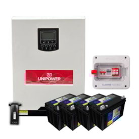 Kit Backup Inversor Unipower 3kW 48/127V e bateria chumbo Moura 4,8kW