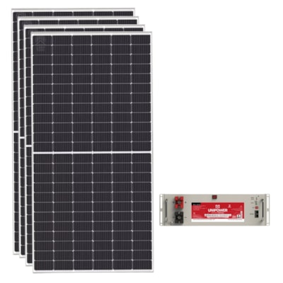 Kit Bateria de Lítio Unipower 100Ah 48V e 4 Painel Solar 555W