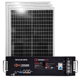 Kit Bateria Lítio 100Ah 48V Getpower 3 Painel Solar 60W - FWGrowatt