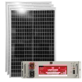 Kit Bateria Lítio 100Ah 48V Unipower U06C25 Com Painel 60W