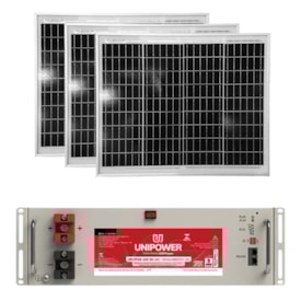 Kit Bateria Lítio 100Ah 48V Unipower U06C25 Com Painel 80W
                                            