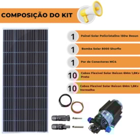 Segunda imagem do produto Kit Bomba Solar 12V Shurflo 8000 STD - até 42m ou 2.450 L/dia