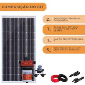 Segunda imagem do produto Kit Bomba Solar 300W para Alambique Seaflo 41MCA