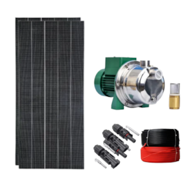 Kit Bomba Solar Ebara 570W com 2 Painéis Maxeon 550W (1,10kWp) para Bombeamento de Água
