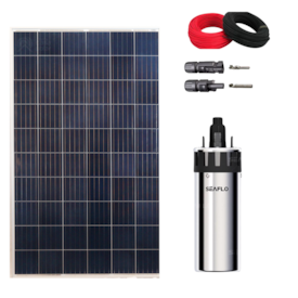 Kit Bomba Solar Submersa 24V 6,5L/MIN 120PSI 6A 70MCA Seaflo