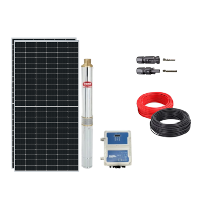 Kit Bomba Solar Submersa Ebara Até 3400l/h 84MCA 600W 48V