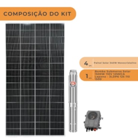 Segunda imagem do produto Kit Bombeamento Solar 5800L/H 125MCA Lepono 3LDP6 125 110 1500