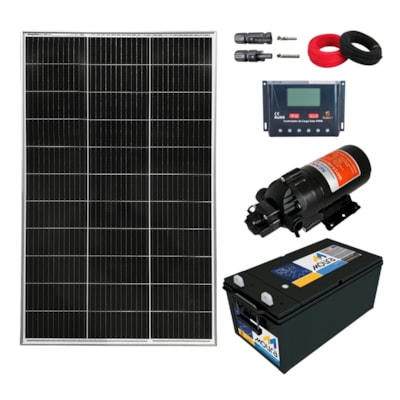 Kit Bombeamento Solar Motorhome Seaflo 70M com Bateria Moura