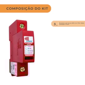 Segunda imagem do produto Kit C/ 3 Protetor de Surto DPS CA 175V 20kA Clamper Front