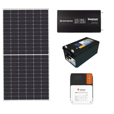 Kit com Painel Solar 555W com Controlador MPPT 60A 12V
