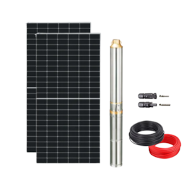 Kit Completo Bomba Solar Bomba Solar Submersa 750W 98MCA 3200L/h Lepono